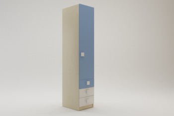 Шкаф угловой (секция с ящиками) Скай (Синий/Белый/корпус Клен) в Диксоне - dikson.mebel54.com | фото