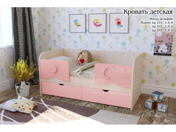 Соня Кровать детская 2 ящика 1.6 Розовый глянец в Диксоне - dikson.mebel54.com | фото