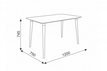 Стол обеденный Сканди 1 серый/венге в Диксоне - dikson.mebel54.com | фото