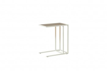 Стол приставной Скандик 42.24 (со стеклом) (металл: белый) в Диксоне - dikson.mebel54.com | фото
