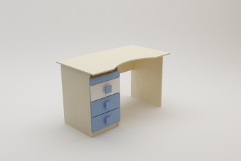 Стол (столешница с выемкой) Скай (Синий/Белый/корпус Клен) в Диксоне - dikson.mebel54.com | фото
