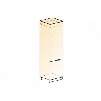 Стоун Шкаф-пенал L600 под холодильник (2 дв. гл.) (белый/грей софттач) в Диксоне - dikson.mebel54.com | фото