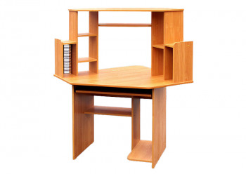 Угловой компьютерный стол (Вишня Оксфорд) в Диксоне - dikson.mebel54.com | фото