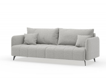 Валериан диван трёхместный прямой Светло-серый, ткань RICO FLEX 108 в Диксоне - dikson.mebel54.com | фото