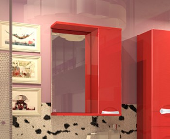 Зеркало-шкаф Камелия 65 (красный) в Диксоне - dikson.mebel54.com | фото